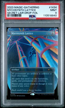 2023 MTG SECRET LAIR DROP FOIL #1434 MYCOSYNTH LATTICE PSA 9 - Image 1