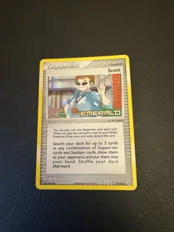 Pokemon Scott Trainer Holo Stamped Uncommon Card 84/106 EX Emerald 2005 - Image 1