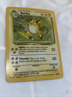 Pokemon Raichu 14/102 Base Set Rare Holo Unlimited Wizards ITA - Vintage - Image 3