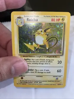 Pokemon Raichu 14/102 Base Set Rare Holo Unlimited Wizards ITA - Vintage - Image 5
