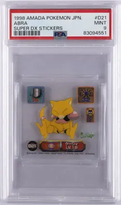 1998 AMADA POKEMON JPN SUPER DX STICKERS #D21 ABRA PSA 9 - Image 1
