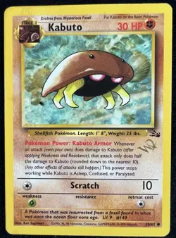 Kabuto 50/62 1999 Pokemon Game Promo - Top Deck Magazine Wizards Gold Stamp - MP - Image 1