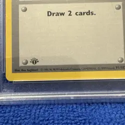 1999 Pokemon Base Set 1st Edition Trainer Bill #91 PSA 7 - Image 2