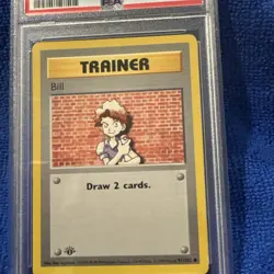 1999 Pokemon Base Set 1st Edition Trainer Bill #91 PSA 7 - Image 4