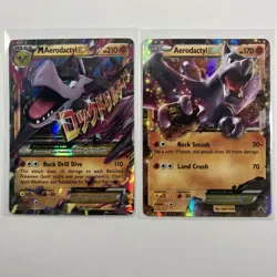 Pokemon TCG M Aerodactyl EX XY98 Promo + Aerodactyl EX XY97 Promo Holo Lot - Image 1