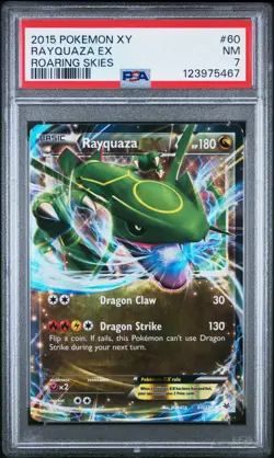 PSA 7 NM 2015 Pokemon Rayquaza EX # 60/108 XY Roaring Skies - Image 1