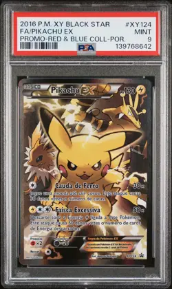 2016 POKEMON XY BLACK STAR PROMO #XY124 FULL ART/PIKACHU EX PSA 9 - Image 1