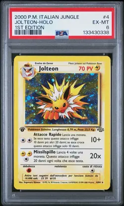 2000 POKEMON ITALIAN JUNGLE 4 JOLTEON-HOLO 1ST EDITION PSA 6 - Image 1