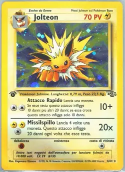 2000 POKEMON ITALIAN JUNGLE 4 JOLTEON-HOLO 1ST EDITION PSA 6 - Image 2