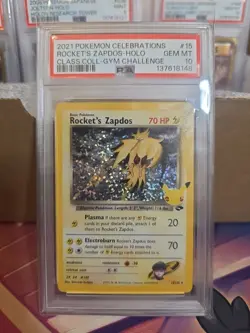 2021 Pokemon Celebrations ROCKET'S ZAPDOS Holo PSA 10 15/132 - Image 1