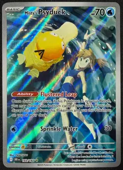 2025 Pokemon Destined Rivals MISTY'S PSYDUCK 193/182 Illustration Rare English - Image 1