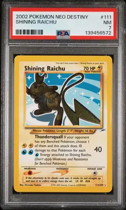 2002 POKEMON NEO DESTINY #111 SHINING RAICHU PSA 7 - Image 1