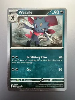 Pokemon - Weavile 021 Phantasmal Flames Promo, Holo, Near Mint, Pack Fresh - Image 1