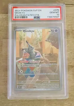 2024 Pokemon SVP EN Paldean Fates ETB Promo #075 Mimikyu PSA 10 GEM MINT - Image 1