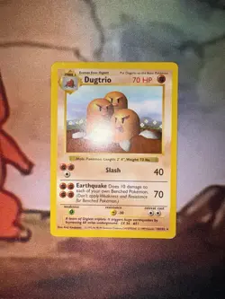 Dugtrio Pokemon Base Set Unlimited 1999 WOTC 19/102 MP Vintage Shadowless - Image 2