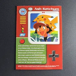 Ash Ketchum #TV1 Topps Blue Logo TV Animation Edition Series 1 Pokemon (LP) - Image 2