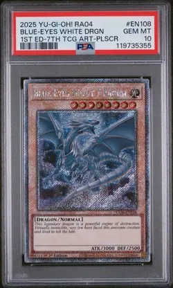 2025 YU-GI-OH! RA04-QUARTER CENTURY STAMPEDE BLUE-EYES WHITE DRAGON PSA 10 - Image 1
