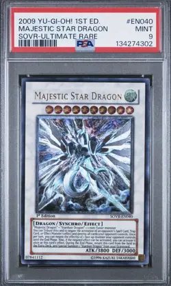 YuGiOh Majestic Star Dragon SOVR-EN040 Stardust Overdrive Ultimate Rare PSA 9 - Image 1