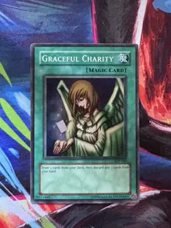 YuGiOh! TCG Graceful Charity SDP-040 Super Rare Holo LP VTG - Image 1