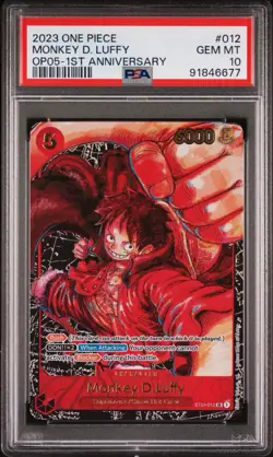 One Piece 2023 Monkey D Luffy 1st Anniversary Super Rare #ST01-012 PSA 10 - Image 1