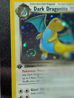 SGC 8 1st Edition Dark Dragonite 5/82 Holo Rare Team Rocket Pokemon Card SWIRL - Image 3