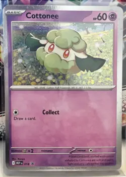 Pokemon Phantasmal Flames Black Star Promo Holo Card - Cottonee 018 - Image 1