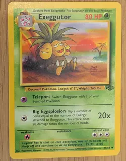 Exeggutor Uncommon Vintage Jungle Set Pokemon TCG Card 35/64 Near Mint Condition - Image 1