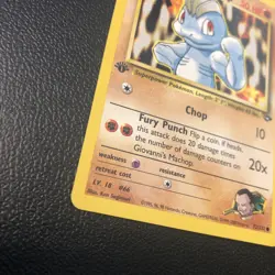 Giovanni's Machop 72/132 Gym Challenger First Edition Pokemon Card Mint - Image 2