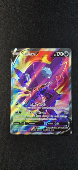 Pokemon TCG Sableye v Sword & Shield Holo Full Art Ultra Rare Card 194/202 - Image 1