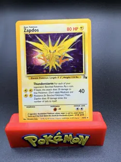 Pokemon TCG Zapdos Holo Rare Card 15/62 Fossil Base Set, Vintage 1999 LP WOTC - Image 1