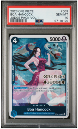 2023 One Piece Boa Hancock rare JUDGE Promo PSA 10 OP02-059 Card Foil - Image 1
