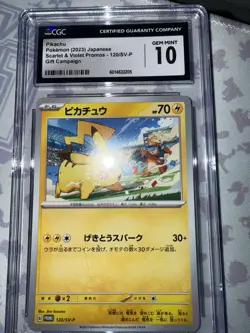 CGC 10 - Pikachu #120/SVP (JPN) Pokemon Scarlet & Violet Promos Gift Campaign - Image 1