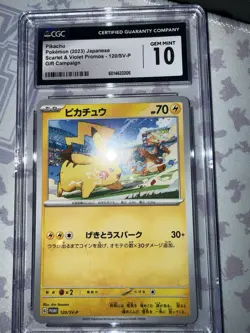 CGC 10 - Pikachu #120/SVP (JPN) Pokemon Scarlet & Violet Promos Gift Campaign - Image 3