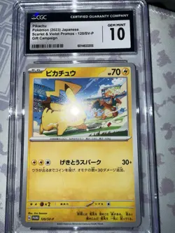 CGC 10 - Pikachu #120/SVP (JPN) Pokemon Scarlet & Violet Promos Gift Campaign - Image 4