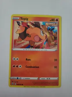 Pokemon TCG Tepig Sword & Shield Battle Styles 023/163 Promo Cosmos Holo Rare NM - Image 1