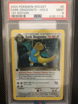 2000 Pokemon Dark Dragonite Holo 1st edition Team Rocket 5/82 PSA 9 - Image 1