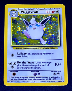 1999 Pokemon WIGGLYTUFF Jungle Set NO SYMBOL Misprint INK ERROR Holo Bleed 16/64 - Image 3