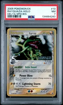 2005 POKEMON EX DELTA SPECIES #13 RAYQUAZA-HOLO PSA 7 - Image 1
