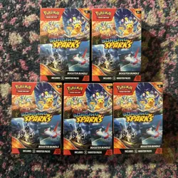 Pokemon Scarlet And Violet Surging Sparks Booster Bundle Lot Of 5 - Image 1