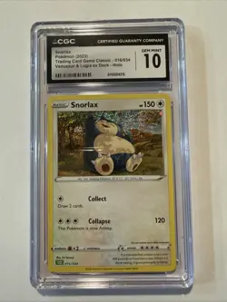 CGC 10 GEM MINT Snorlax 016/034 CLV TCG Classic Venusaur Deck Holo Pokemon 2023 - Image 1