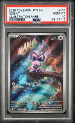 2025 Pokemon JTG EN-Journey Together Noibat Illustration Rare PSA 10 #169 - Image 1