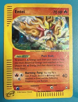 RARE Entei H8/H32 Holo 2003 Pokemon Aquapolis Heavy Play See Pics E-Reader🔥 - Image 1