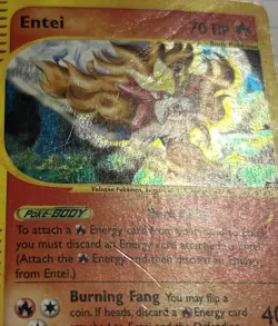 RARE Entei H8/H32 Holo 2003 Pokemon Aquapolis Heavy Play See Pics E-Reader🔥 - Image 4