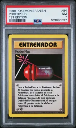 1999 POKEMON SPANISH 1ST EDITION #84 PODERPLUS PSA 7 - Image 1