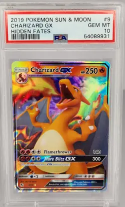 2019 Pokemon Sun & Moon Hidden Fates Charizard GX PSA 10 - Image 1
