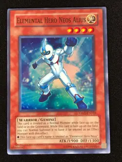 Yugioh MISPRINT! Elemental Hero Neos Alius TAEV-EN018 Super (NM) - Image 1