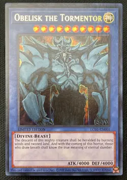 Yugioh Obelisk the Tormentor LC01-EN001 Ultra Rare 25th Anniversary NM - Image 1