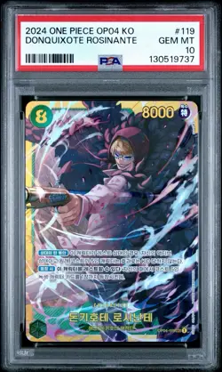 2024 ONE PIECE KOREAN OP04-KINGDOMS OF INTRIGUEDONQUIXOTE ROSINANTE 119 - PSA 10 - Image 1