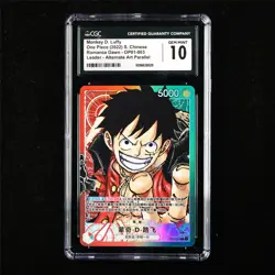 CGC 10 GEM MINT 2022 One Piece CHN Monkey D.Luffy OP01-003 L (Alt Art Parallel) - Image 1