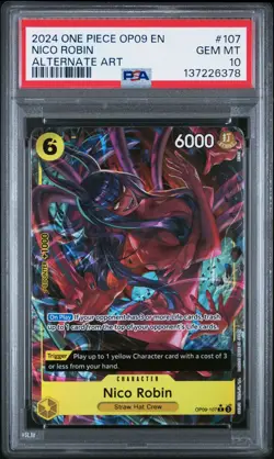 2024 ONE PIECE OP09-EMPERORS IN THE NEW WORLD 107 NICO ROBIN ALT ART ENG PSA 10 - Image 1